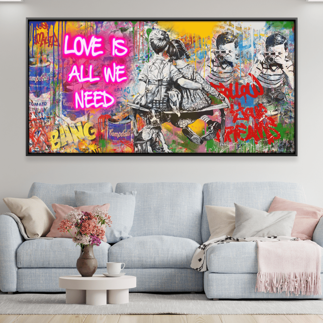 Graffiti Banksy Love Is All We Need Canvas